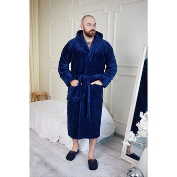 Men's Plush Robe in Dark Blue — Comfort for Every Day