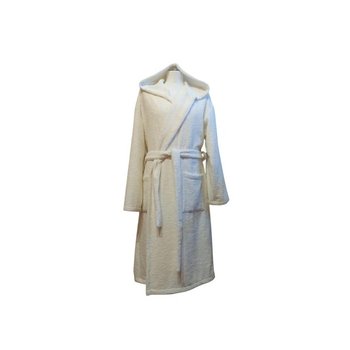 Men's Hooded Terry Bathrobe — 100% Cotton, White