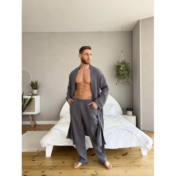 Estet Robe and Pajama Set in Dark Gray