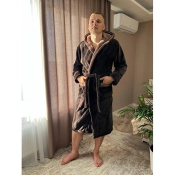 Men's Brown Terry Bathrobe — Comfort After Showering