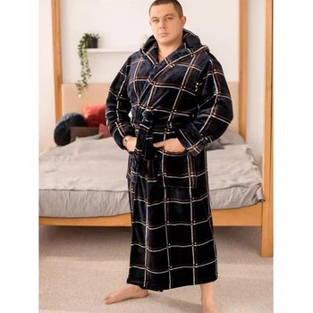 Men's Plush Robe — Warm Black Comfort