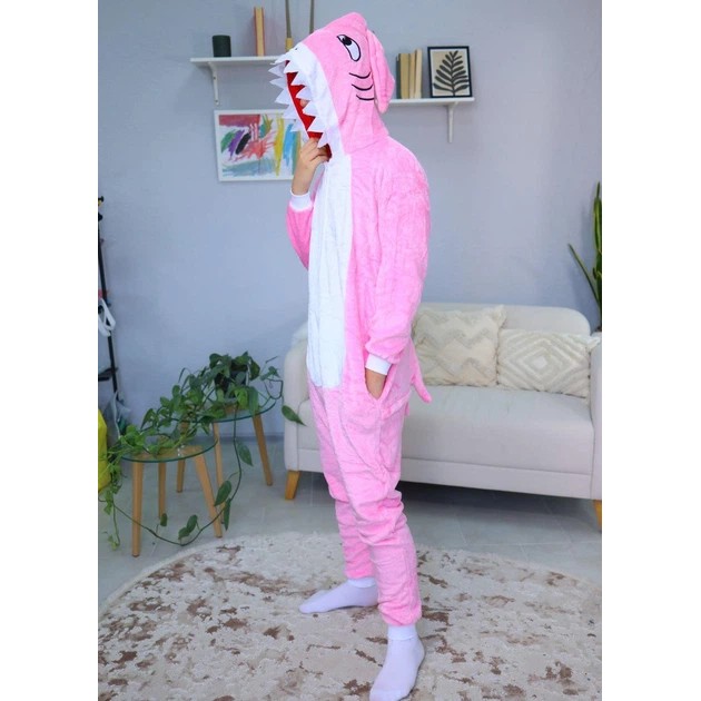 Men's Shark Kigurumi Pajama in Pink — Comfort for Relaxation
