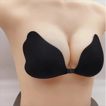 Silicone Invisible Bra Fly Bra Black