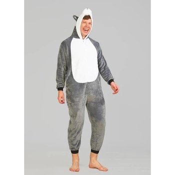 Men's Kigurumi Dog Husky Grey and White — Cozy Pajama for Home