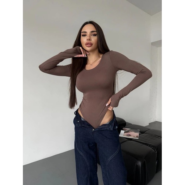 بدي من الفيسكوز للنساء - أنيق بلون الكابتشينو