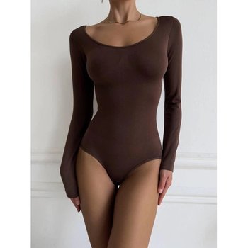Basic Shaping Bodysuit in Chocolate Color for Women