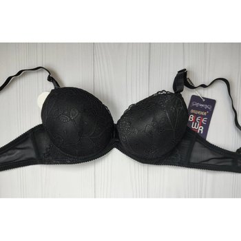Biweier Black Lace Double Push-Up Bra