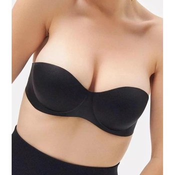 CindyLove Seamless Bra with Silicone Back — Black Style for Open Outfits