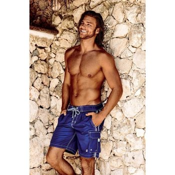 Long Beach Shorts by David Man in Blue — Comfort for the Beach