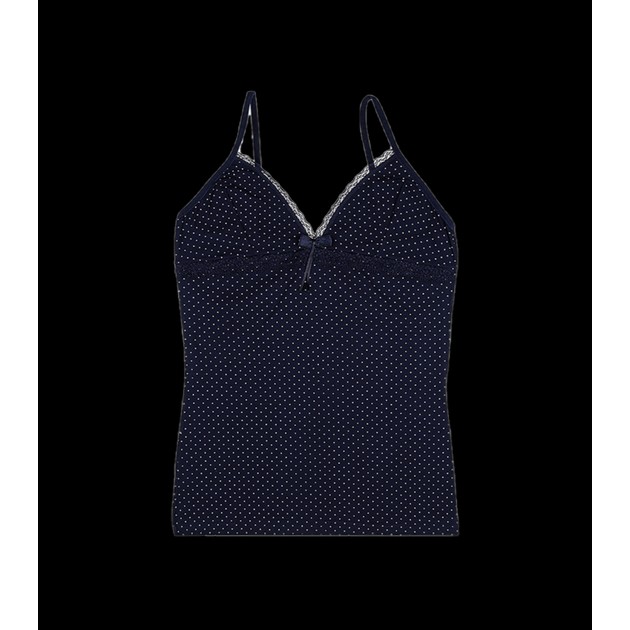 Camiseta de mujer de tirantes finos en azul oscuro - comodidad con estilo