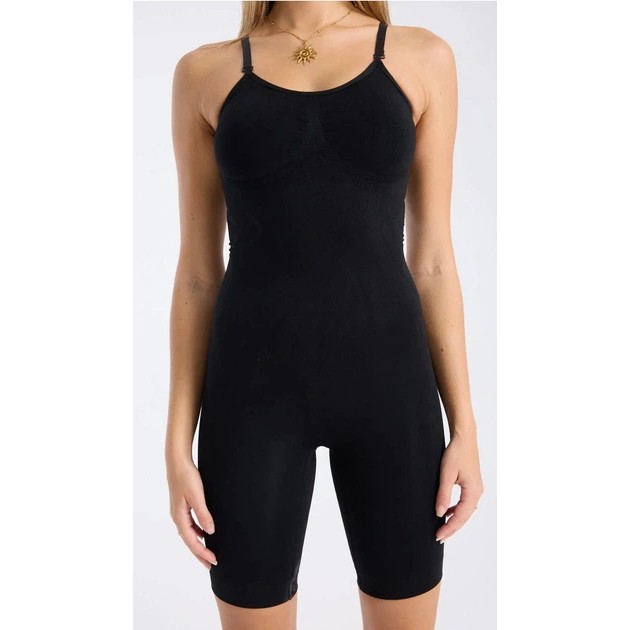 Women's Shaping Bodysuit with Shorts — Black Comfort Fit
