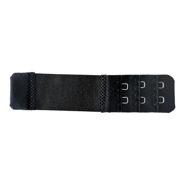 Bra Extender with 2 Hooks — Black with Elastic