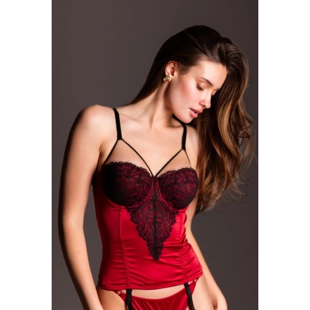 Women's Lace Corset ZHU-ZHA in Red and Black