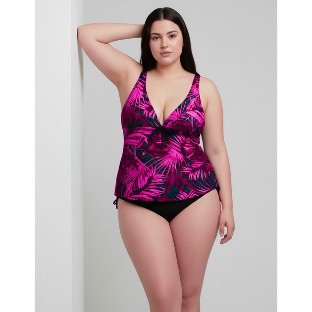 Fuba Tankini mit Höschen in Himbeere — Komfort und Stil am Strand