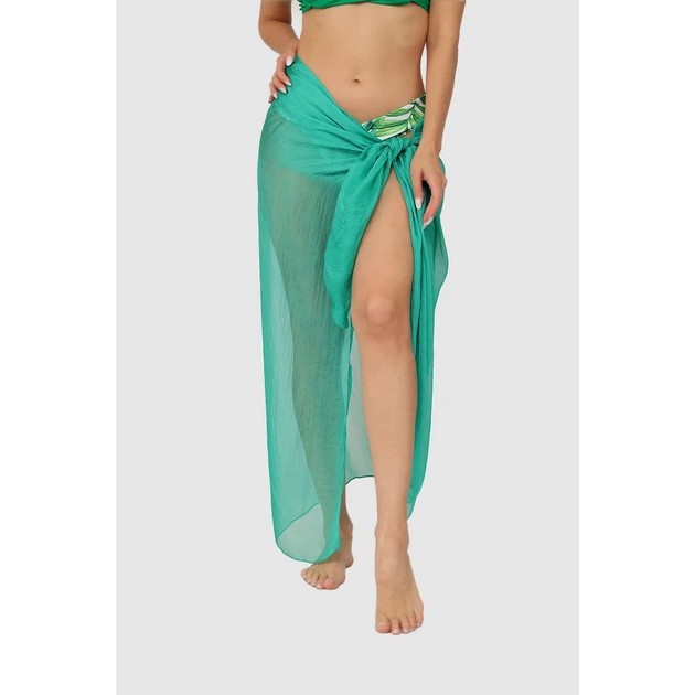 Damen Pareo in Grün aus Chiffon — Stilvolles Strandaccessoire