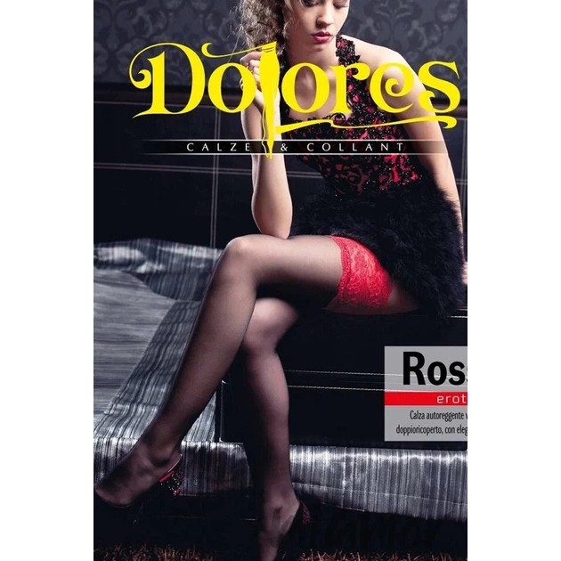 Damenstrümpfe mit roter Spitze Dolores — Eleganz für jeden Tag