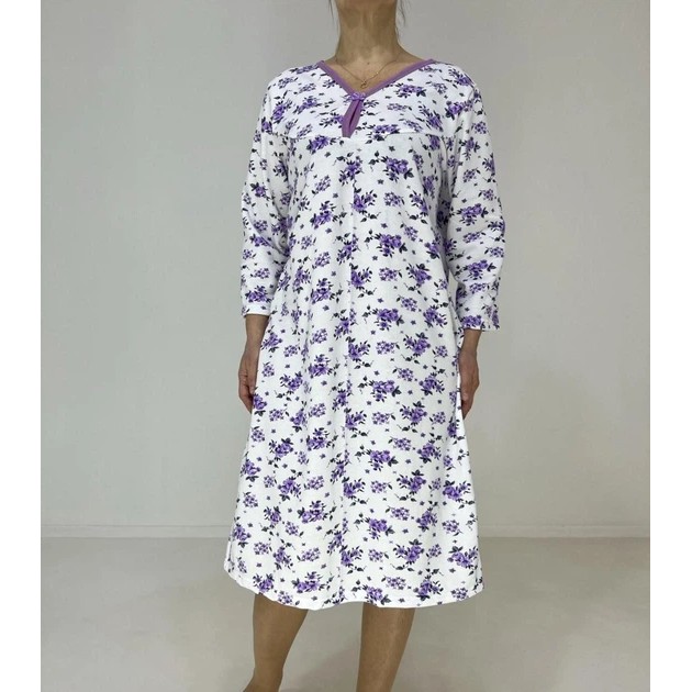 Triko Cotton Nightgown — Warm White Model for Women