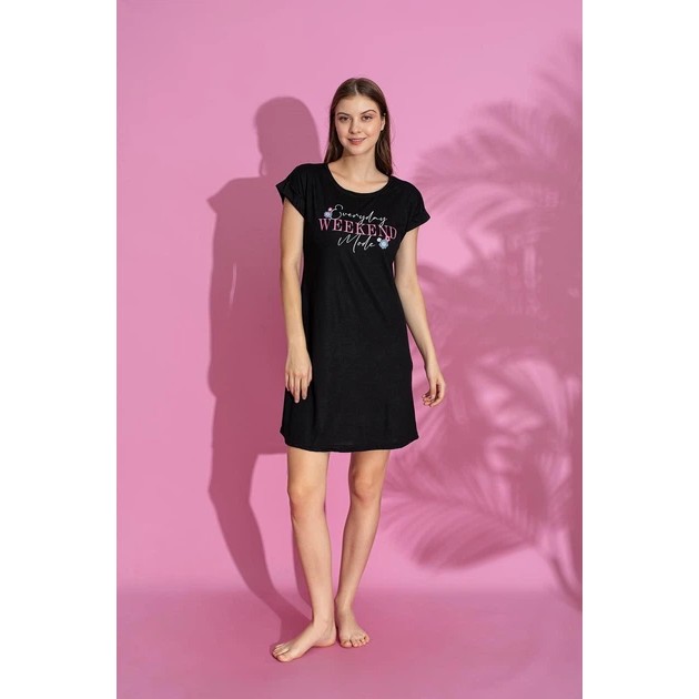 Damen Schwarzes Comfort Tunika T-Shirt — Stil und Komfort für jeden Tag