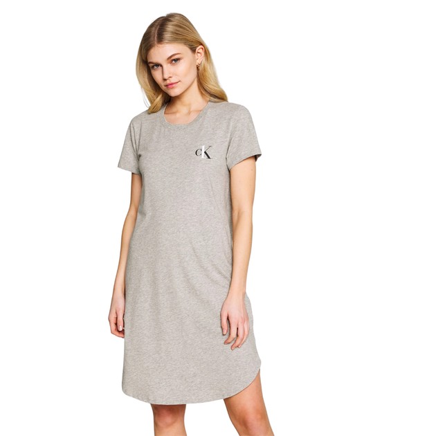 Calvin Klein Kurzarm-Tunika in Grau — Stilvoller Komfort für Zuhause