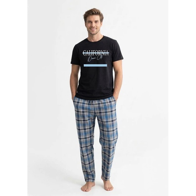 Herren-Pyjama aus Baumwolle in Schwarz — Komfort für jeden Tag