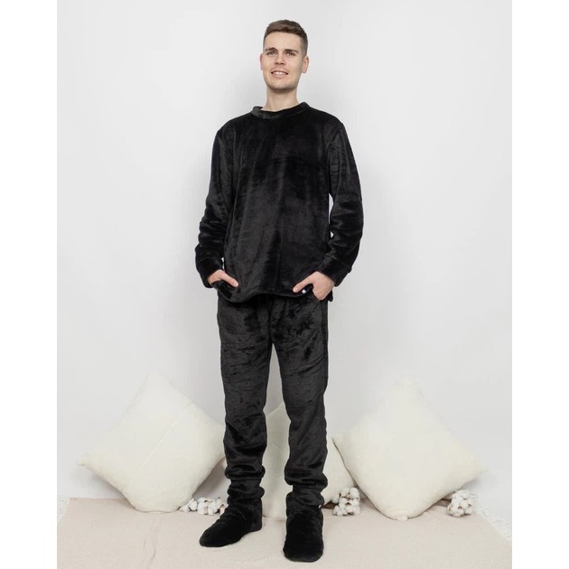 Herren Fleece-Pyjama — Schwarzer Komfort von Maybel