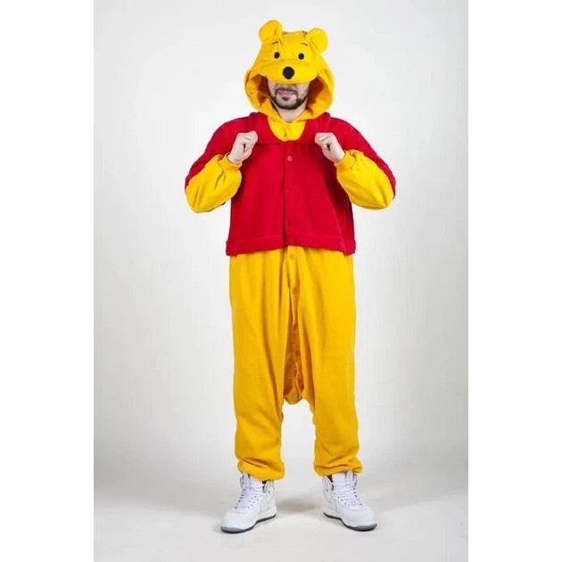 Winnie Puuh Kigurumi Schlafanzug — Gemütlich gelb aus Plüsch
