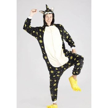Pyjama Kigurumi pour hommes Licorne lunaire noir – confort et originalité