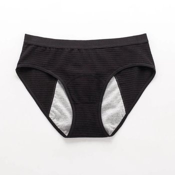 Chormien Baumwollslips in Schwarz — Komfort für kritische Tage