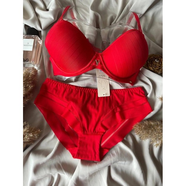 Push-Up-BH und Slips-Set Weiyesi in Rot