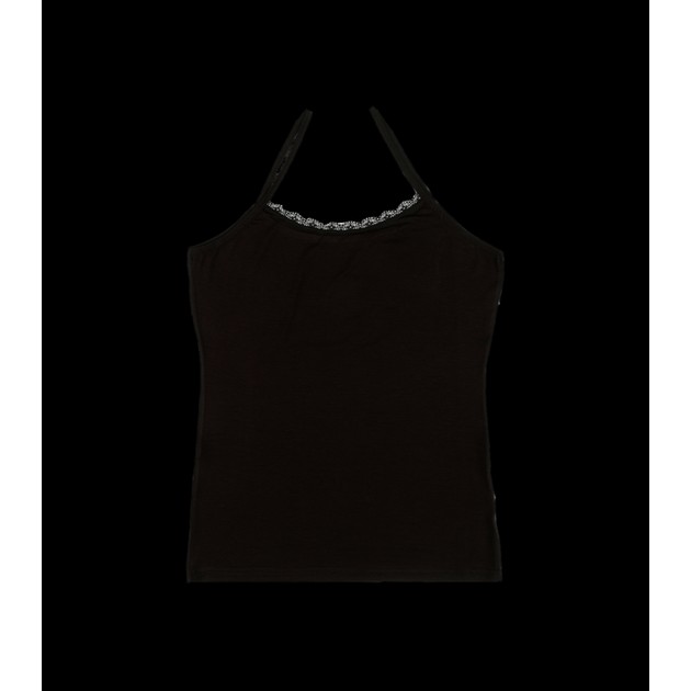 Damen Viskose Top mit dünnen Trägern — schwarze Eleganz