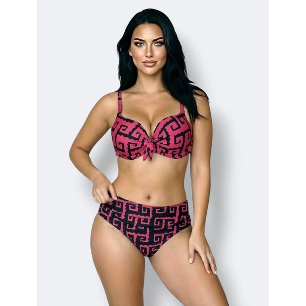 Damenbadeanzug Fuba in Schwarz und Pink — Komfort für den Strand