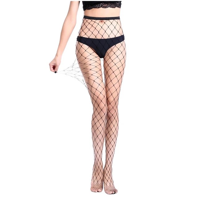 Damen schwarze Netzstrumpfhosen