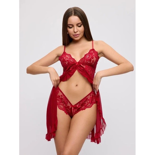 Ensemble de peignoirs transparents Rosa avec volants