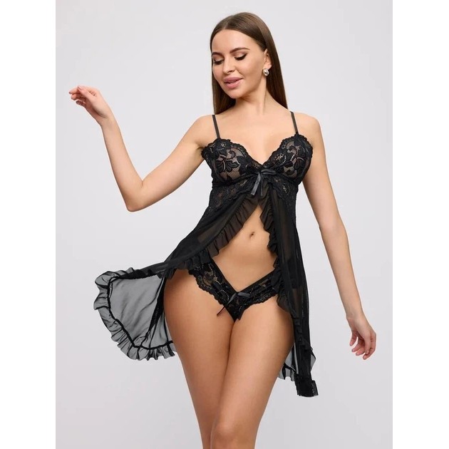 Conjunto de batas transparentes Rosa con volantes