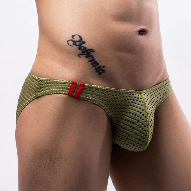 Boxers pour hommes en polyamide couleur kaki - confort et style
