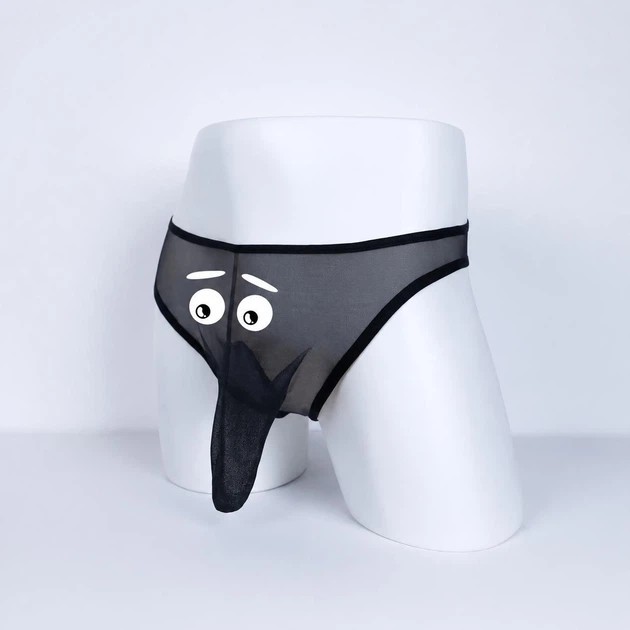 Männer Erotik Slips Elefant in Schwarz - Einzigartiges Design