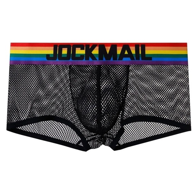 شورت رجالي من Jockmail بشبكة سوداء - أسلوب إيروتيكي