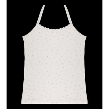 Women's Tank Top with Thin Straps in Milk Color