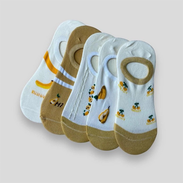 Set von Damen Sneaker Socken mit Fruchtmotiven — Leichtigkeit und Komfort