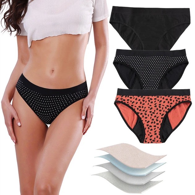 Lot de culottes en coton pour menstruation - protection fiable