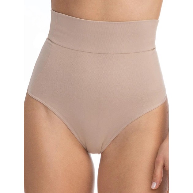 Коригуючі стрінги FarmaCell Bodyshaper — пудрові для утяжки живота