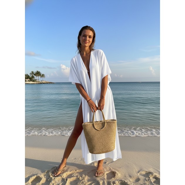 Tunique de plage blanche pour femmes – confort et élégance