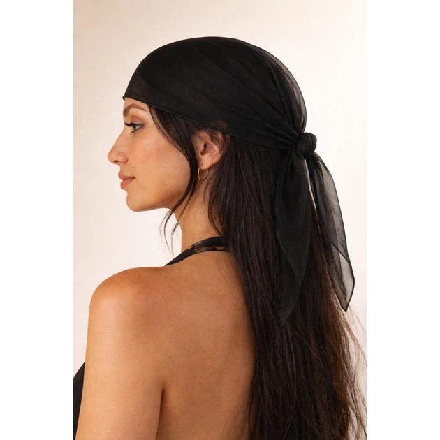 Damen-Mesh-Bandana in Schwarz — Stilvolles Sommeraccessoire