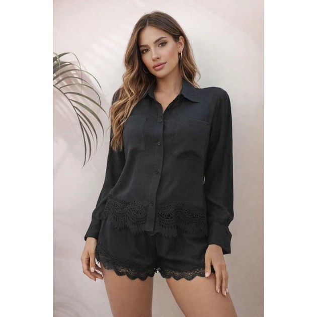 Stylische schwarze Strandtunika — Komfort für den Sommer