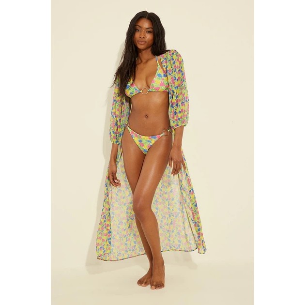 Cape NA-KD verte avec motifs colorés pour la plage