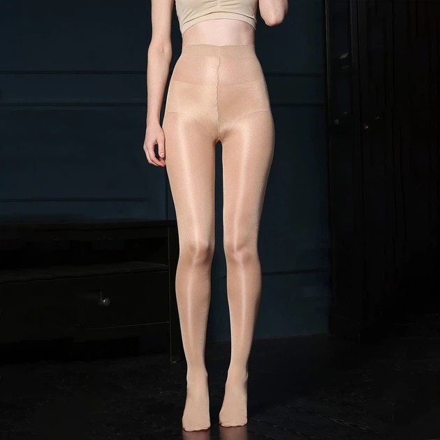 Shiny 70D Tights in Beige Color — High Quality for Dance