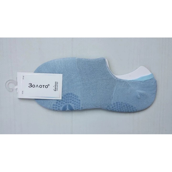 Women's Bamboo Socks in Light Blue with Silicone Dots