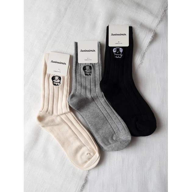Set von Damen hohen Socken — Gemütliche Baumwollmischung
