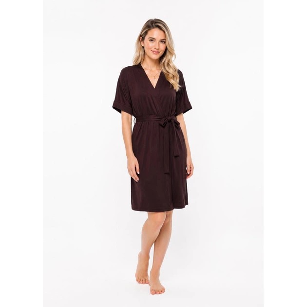 Damen Viskose Kimono Bademantel von NataLux in Schokolade