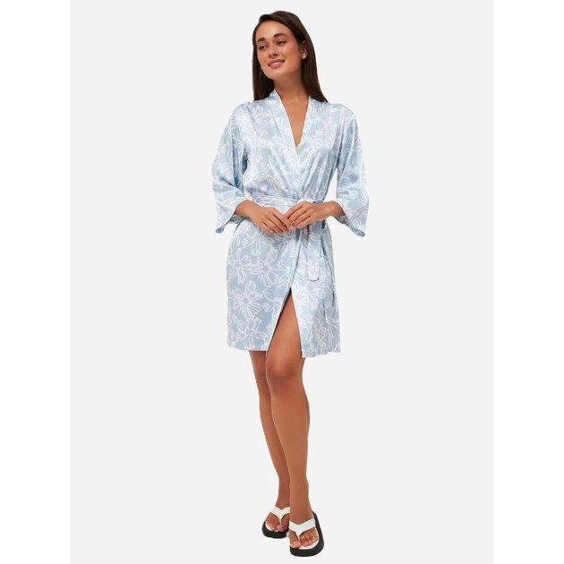 Silk Women’s Robe BARWA garments Sky Blue